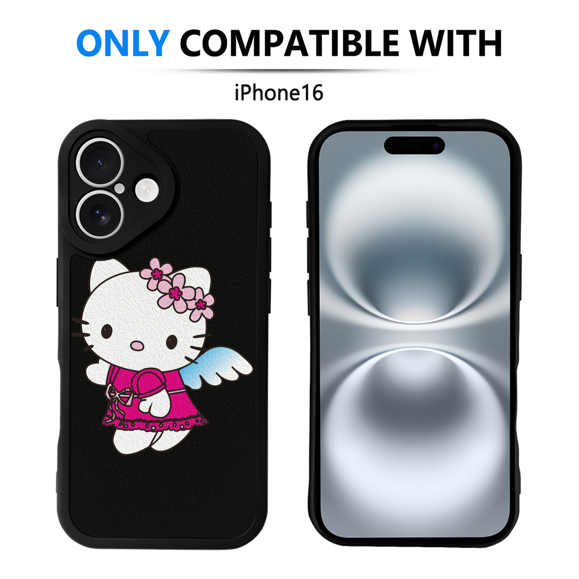 （画像用） Hello Kitty ハローキティ 【iPhone 16シリーズ対応】シリコンスマホケース（レザー調） 材質：シリコン